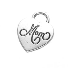 20PCS Antique Silver Plated Mom/Grandma Heart Shape Pendants For Women Kids