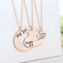 FUNIQUE Rose Gold Split Heart Letter "Daughter Mom Daddy Sisters Necklaces
