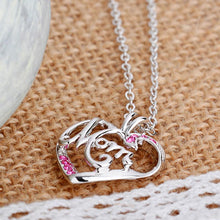 Love Mom Gift Crystal Rhinestone Pendant Necklace Jewelry Birthday Gift For
