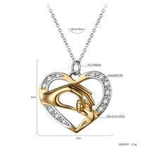 Dorado Mom Loves Baby Hand in Hand Love Heart Charms Necklace 925 Sterling