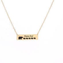New Hot Sale Mama Bear Necklace Bar Necklace Five Baby Bears Pendant Neckla