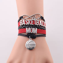 Little Minglou Infinity Love BASKETBALL MOM bracelet Basketball charm leath