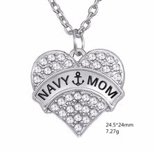 Skyrim Navy MOM anchor Loving Heart crystal summer necklace for women Fashi