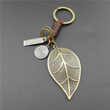 leather keychain alloy Leaf keychain, Mothers's gift free shipping, persona