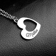 Statement Heart Mother Daughter Necklaces Hollow Splicing Necklace polishin