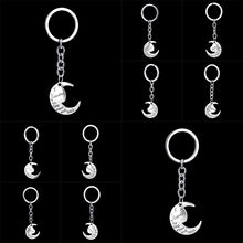 Fashion Mom Dad Son Daughter Heart Love Moon Pendant Family Keychain Key Ri