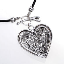 Heart necklace black leather women biker jewelry gifts for her wife mom ant