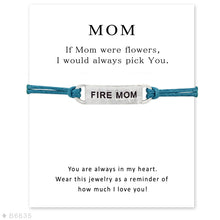 (10 pcs/lot) Silver Sign Fire Mom Wife Charm Bracelets for Women Girls Adju