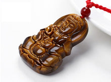 Fine Carving Natural Chinese Yellow Tiger eye Stone Buddha Pendant Lucky A