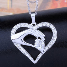 1Pcs Mom Hold Kids Children Mother's Day Hand Love Heart Pendant Charm Chai