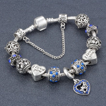 SPINNER Mom dangle heart charm bracelet women fit snake chain brand bracele