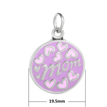 Grace Moments 5pcs/lot DIY Charm Enamel MOM & Hearts Charm 19.5mm Round All