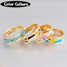 2017 New Ceramic Rings and Colorful Design Style Stainless Steel Gold color