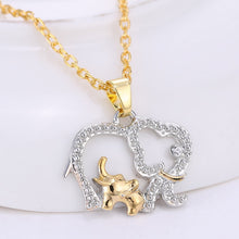 Sweet Mommy & Baby Elephant Necklace Animal Pendant Necklace Romantic Gift