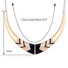 2017 Rose Dark Blue Statement Necklace Women Gold Color Chain Chunky Neckla
