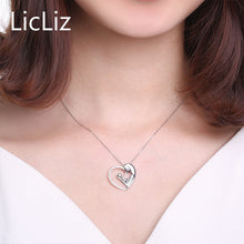 LicLiz Mom Necklace Silver Heart Necklace Pendant Choker Anniversary Mother