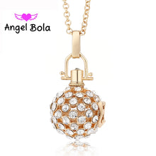 Vintage 20.5mm Angel Bola Harmony Caller Necklace Crystal Inlaid Copper Cag