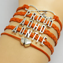 Orange Braid Proud ADHD Mom Auntie Sister Grandmother Awareness Bracelet Mu