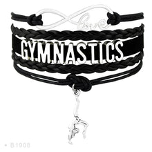 (10 pcs/lot) Infinity Love Gymnastics Mom Gymnast Charms Bracelets For Wome