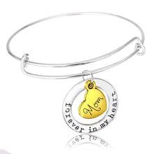 Mother Bracelets Mother's Day Forever In My Heart Charm Gold Silver Plated