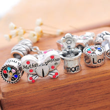 LASPERAL 1Set/8PCs Mixed DIY Love Heart Mom European Charm Beads Fit Bracel