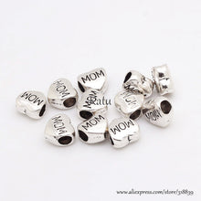 Antique Zinc Alloy Hearts Letter Mom Charms Beads For Pandora Diy Metal Bea