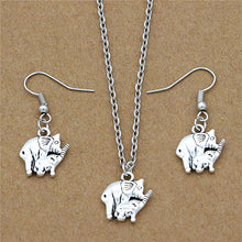 Fashion Antique Silver Elephant Mother Gift Mom and Child Baby Elephant Cha