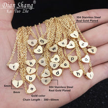 Minimal Heart Pendants Initial Name Charm Necklaces Women Personalized Lett