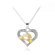Mothers Day Gift Mother Baby Hand Holding Love Hollow Heart Pendant Necklac