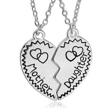2 pcs Broken Heart Gold Silver Plated Mother Daughter Flower Heart Pendant