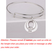 Size Adjustable Bangles Custom Made Names Birthday Gift for Mom and Kids Fa
