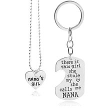 Kittenup Heart Pendant Necklace KeyChain Sets Fashion Family Jewelry Key Ch