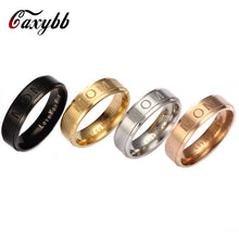 Gaxybb 'LOVE YOU MOM' Titanium Carving Ring Women's Ring Mother's Day Gift