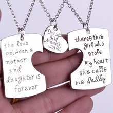3 Pcs/Set Family Dad Mom Daughter Necklace Set Fashion Letters Pendant Neck