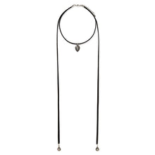 Boho Long black choker velvet jewlery Rhinestone Water Drop necklace Girls