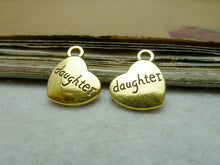 30Pcs 15*18mm Heart Charm Pendant Antique Gold Tone DIY Making dad mom-in C