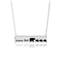 Fashion Mom and Children Jewelry Mama Bear Tag Engraved Animal Pendant Neck