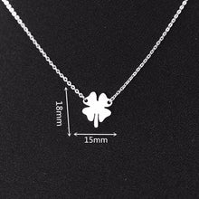 Four Leaf Clover Necklace Women Boho Jewelry Stainless Steel Irish Faith Sp