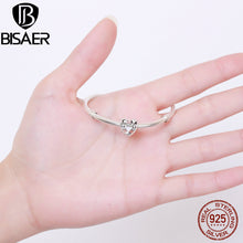 BISAER 100% 925 Sterling Silver Openwork I Love For Mother,Mom Beads fit Pa