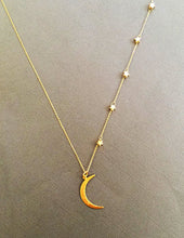 Crescent Moon and Star necklace, I love you to the moon and back necklace,
