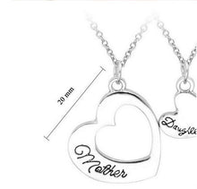 1 Set Love Between Mother And Daughter Heart Shaped Love Heart Pendant Neck