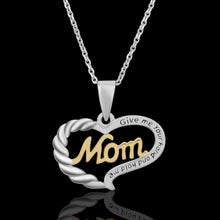 Unique Design 100% Real 925 Sterling Silver Heart Gold Mom Pendant Necklace