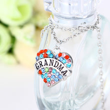 Bespmosp Charm Colorful Family Mom NANA Sis Heart Crystal Pendant Necklace