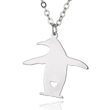 Custom Name Animal Penguin Necklace Pendant  Personalized Silver Gold Name
