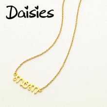 Daisies 1pc Gold Silver Simple Design Letter "Mom" Pendant Necklace Women S