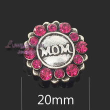 High quality w267 mom 18mm 20mm rhinestone metal snap button for Bracelet N