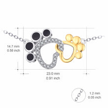YFN Genuine 925 Sterling Silver Cross Puppy Paw Mom And Child Mother Love C