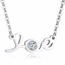 Romantic Crystal Heart Love Necklace Wife Gift Mom Best Friend Initial Chok