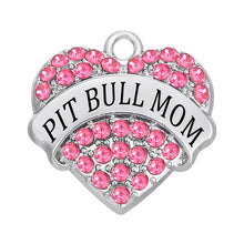 Dropshipping Aliexpress New Fashion Rhinestone Hearts Mom Dog Pitbull Charm