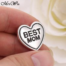 10pcs/lot Mrs Win Snap Jewelry BEST MOM Metal 18mm Snap Leather vintage Sna